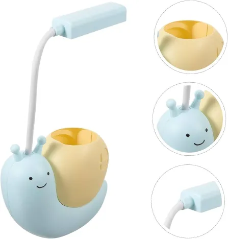 Cute Cartoon Snail Eye Protection Desk Lamp & Pencil Holder 